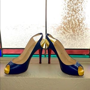 Christian Louboutin Lady Sling Peep Toe Heels
